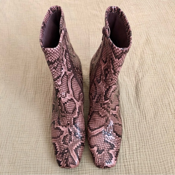 Steve Madden Harli Snake Print Block Heel Ankle Booties | 8 - Picture 4 of 10